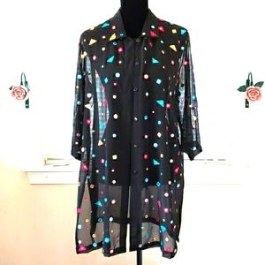 Long Cover Up Tunic Top Medium